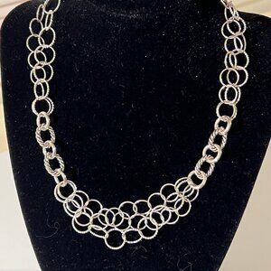 Talbot's silver ring necklace, easy elegance, 16"
